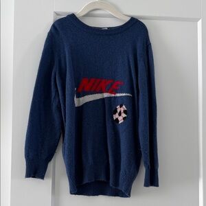 Boys Nike Navy Sweater with Red Logo and White Swoosh